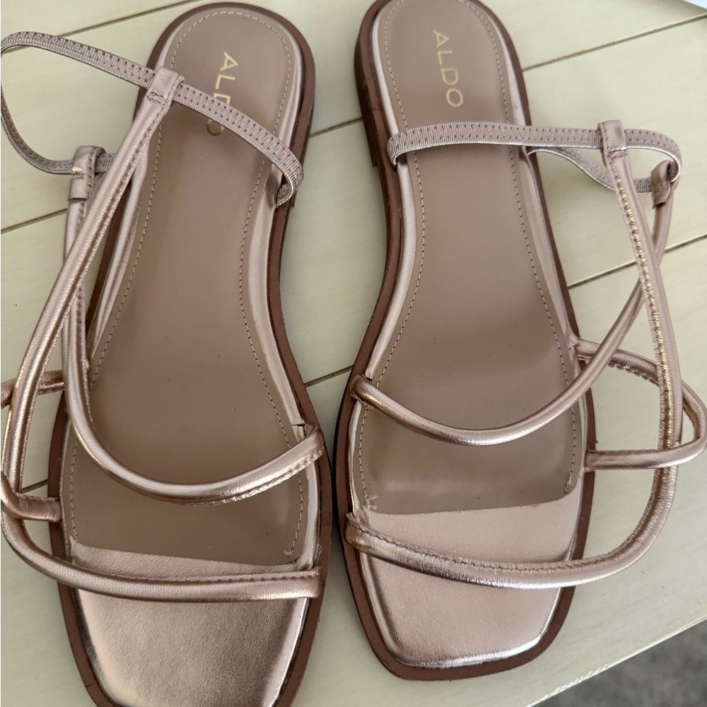 Aldo Pink Strappy Sandals Minimalist Design